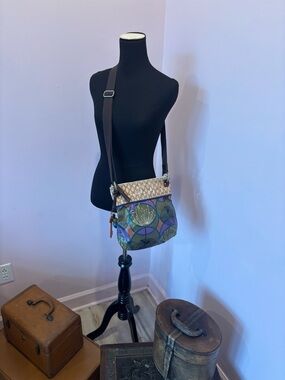 Fossil Multicolor Floral Pattern Crossbody Bag
